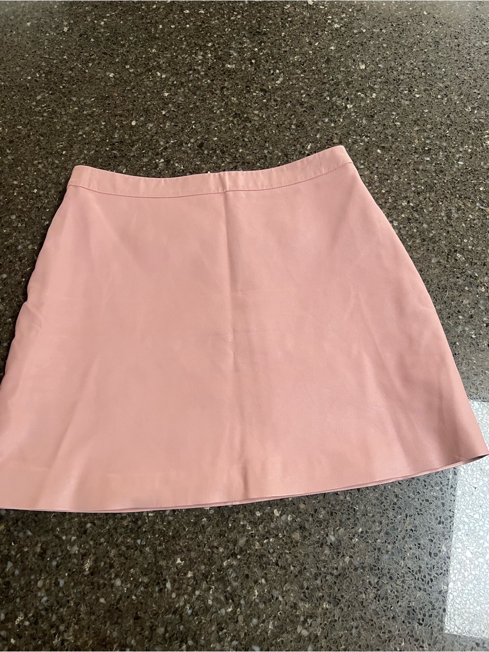 Dancing Leopard Blush Pink Faux Leather Mini Skirt Floral Lined 10 Zip School